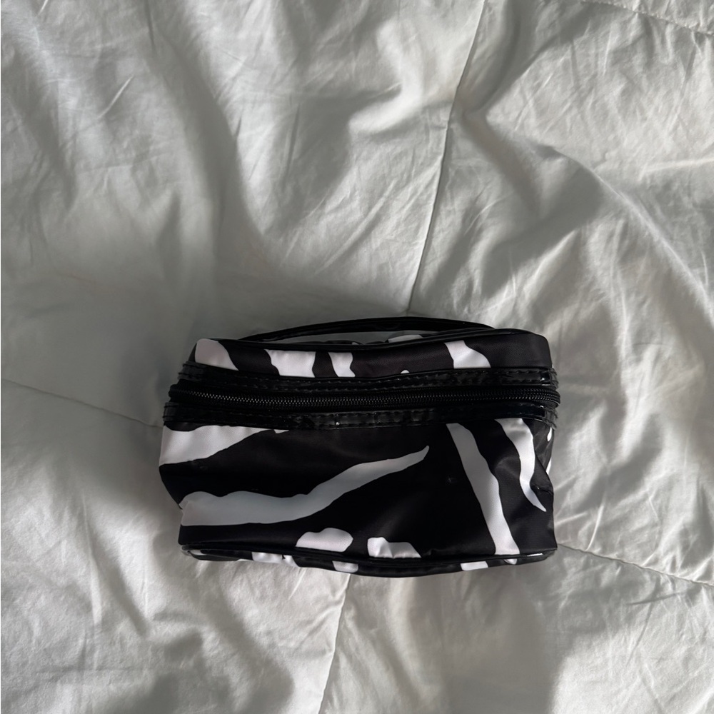 Zebra Print Makeup Bag | Travel Cosmetic Organizer | 8” x 4”